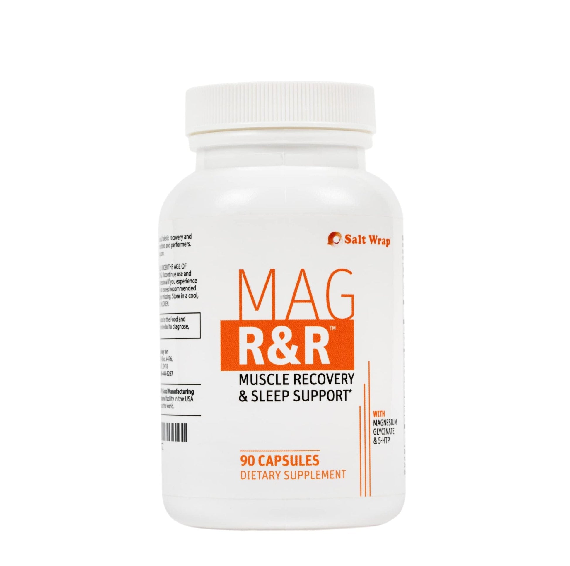 SaltWrap Mag R&R - Nighttime Muscle Cramps Support, Natural Sleep Support for Adults with Magnesium Glycinate for Muscle Spasm and Leg Cramps Relief, 90 Capsules - Maple Wellness Supplements