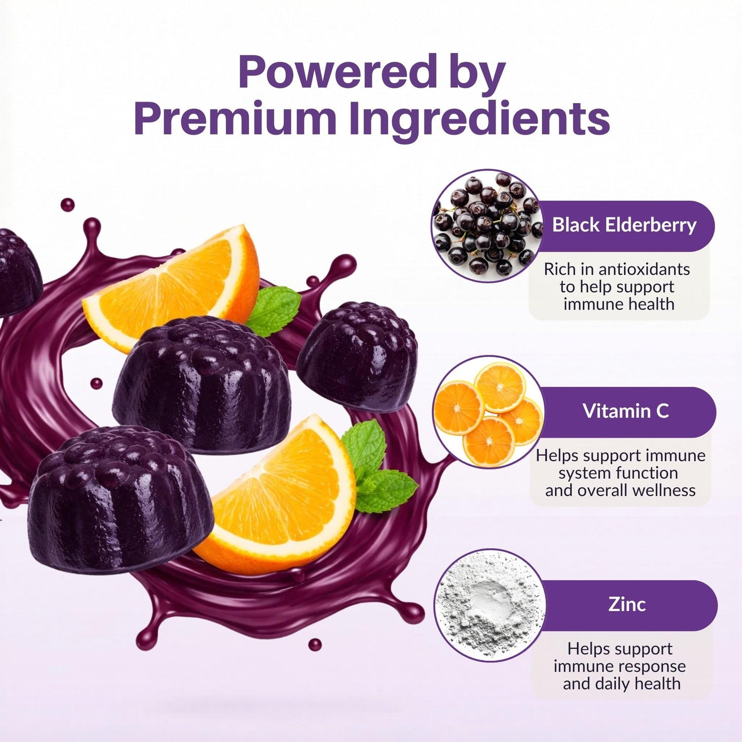 Sambucol Elderberry Gummies - Immune Support Supplement for Adults & Kids with Vitamin C & Zinc, Sambucol Elderberry - Maple Wellness Supplements