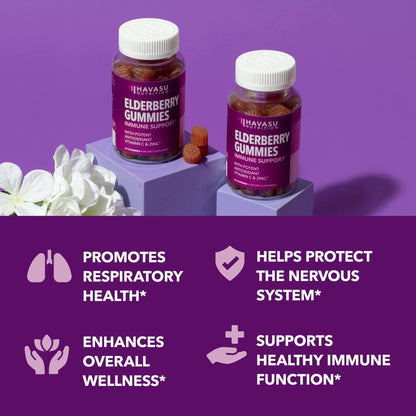 Sambucus Elderberry Gummies for Adults - Immune Support Supplement with Vitamin C and Zinc - Enhanced Formula for Daily Defense - 60 Count - Maple Wellness Supplements