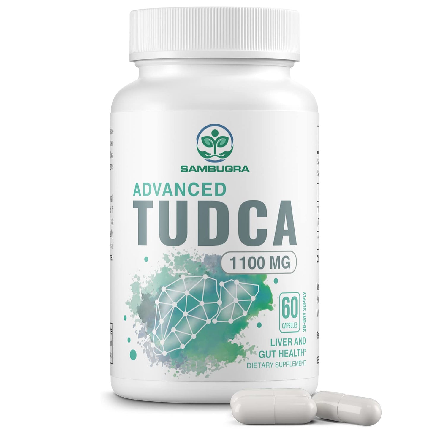 Sambugra TUDCA Liver Supplements 1100mg, 3rd Party Tested Ultra Strength Bile Salt TUDCA Supplement, Liver Support for Detox - Maple Wellness Supplements