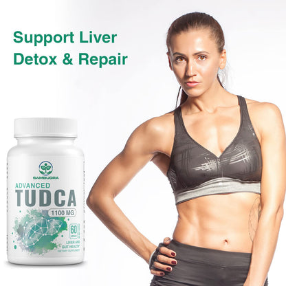 Sambugra TUDCA Liver Supplements 1100mg, 3rd Party Tested Ultra Strength Bile Salt TUDCA Supplement, Liver Support for Detox - Maple Wellness Supplements