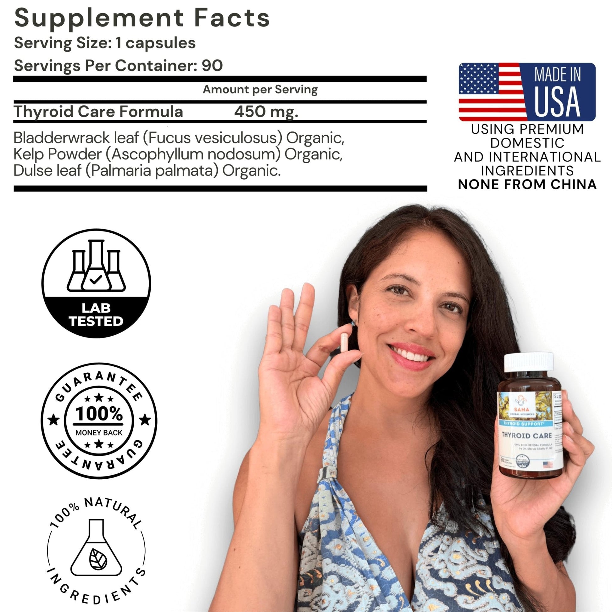Sana Herbal Sciences Artery Plaque Removal & Sea Iodine Thyroid Support Organic Blends - Maple Wellness Supplements