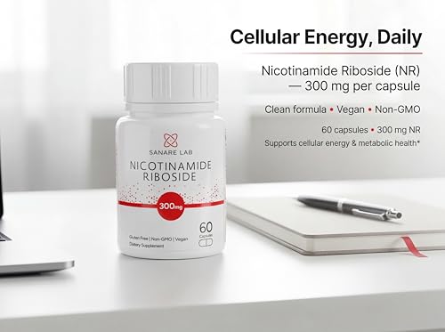 Sanare Lab NAD+ Supplement with Nicotinamide Riboside (NR) 300 mg | Cellular Energy & Metabolism Support | 60 Capsules - Maple Wellness Supplements
