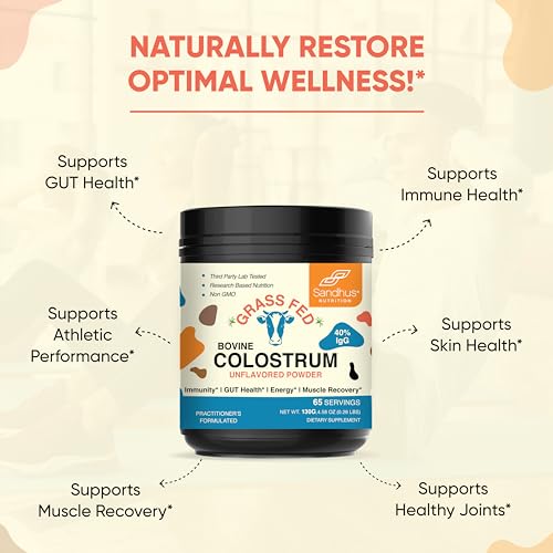 Sandhu's Pure Bovine Colostrum Powder Supplement for Humans |𝟰𝟬% 𝗜𝗴𝗚 Highly - Maple Wellness Supplements