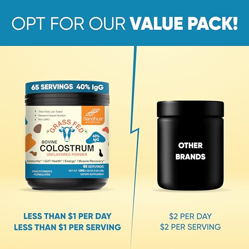 Sandhu's Pure Bovine Colostrum Powder Supplement for Humans |𝟰𝟬% 𝗜𝗴𝗚 Highly - Maple Wellness Supplements