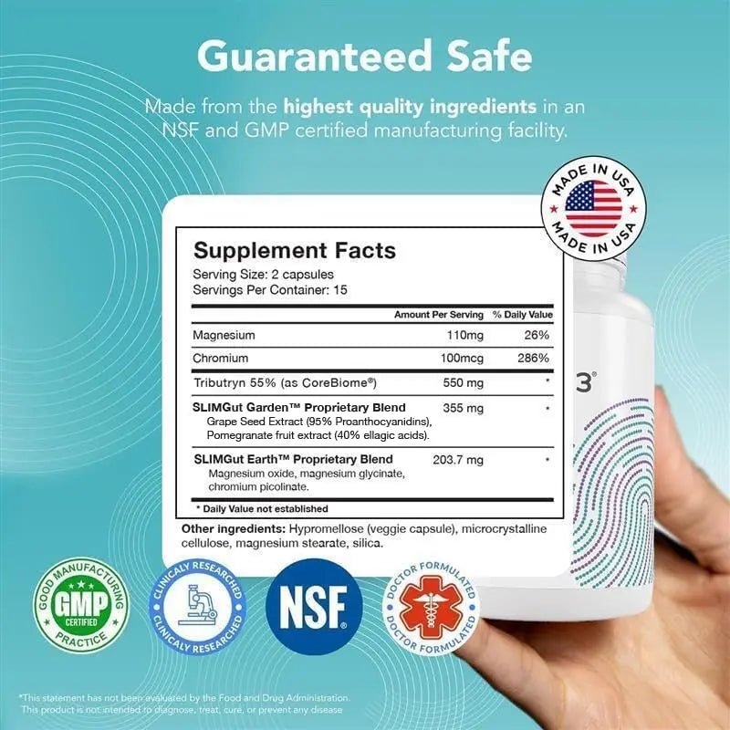 SANE MD - Viscera 3 Postbiotics with Tributyrin - Sodium Butyrate Supplement for Gas and Bloating Relief - Gut Health - IBS & Leaky Gut Butyric Acid Supplement - NSF Certified - 30 Capsules - Maple Wellness Supplements