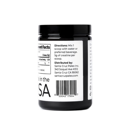 Santa Cruz Paleo, Creatine Monohydrate Powder Micronized, Unflavored Pre Workout and Muscle Support Supplement, Gluten Free Keto, Mix with Water or Shakes - Maple Wellness Supplements