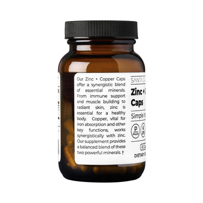 Santa Cruz Paleo, Zinc & Copper Mineral Supplement, High Absorption Formula, Zinc Supplement for Skin & Hair, L Methionine, Copper Gluconate, Trace Minerals - Maple Wellness Supplements
