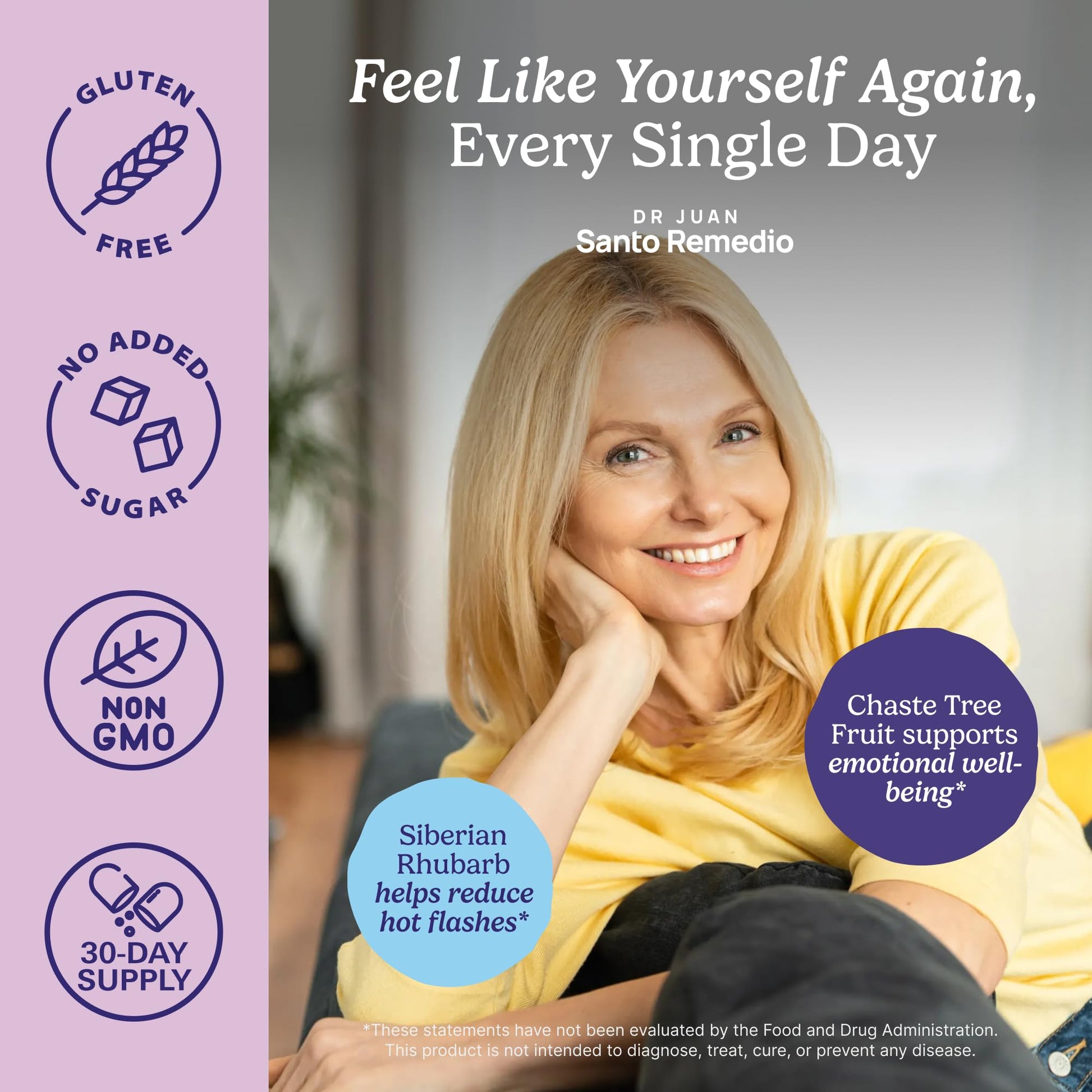 Santo Remedio Hormonal Balance for Women | Menopause Support for Hot Flashes, Night Sweats & Mood Swings | Hormone-Free Formula with Siberian Rhubarb, Chaste Tree & DIM | Doctor Juan Rivera Product - Maple Wellness Supplements