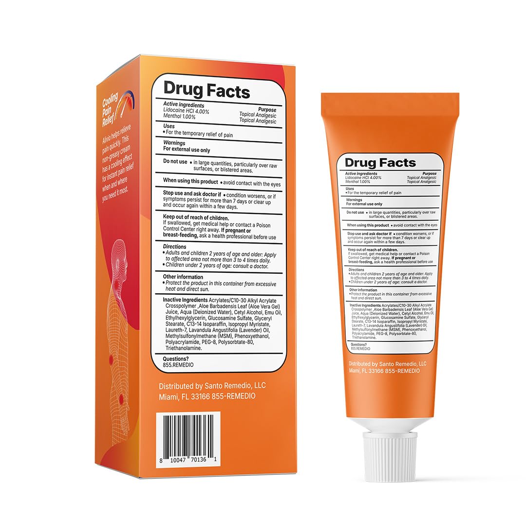 Santo Remedio Pain Relief Cream with Lidocaine & Menthol, Fast-Absorbing Non-Greasy Topical for Joint & Muscle Pain, Joint Support with MSM & Glucosamine, by Dr. Juan Rivera - Maple Wellness Supplements