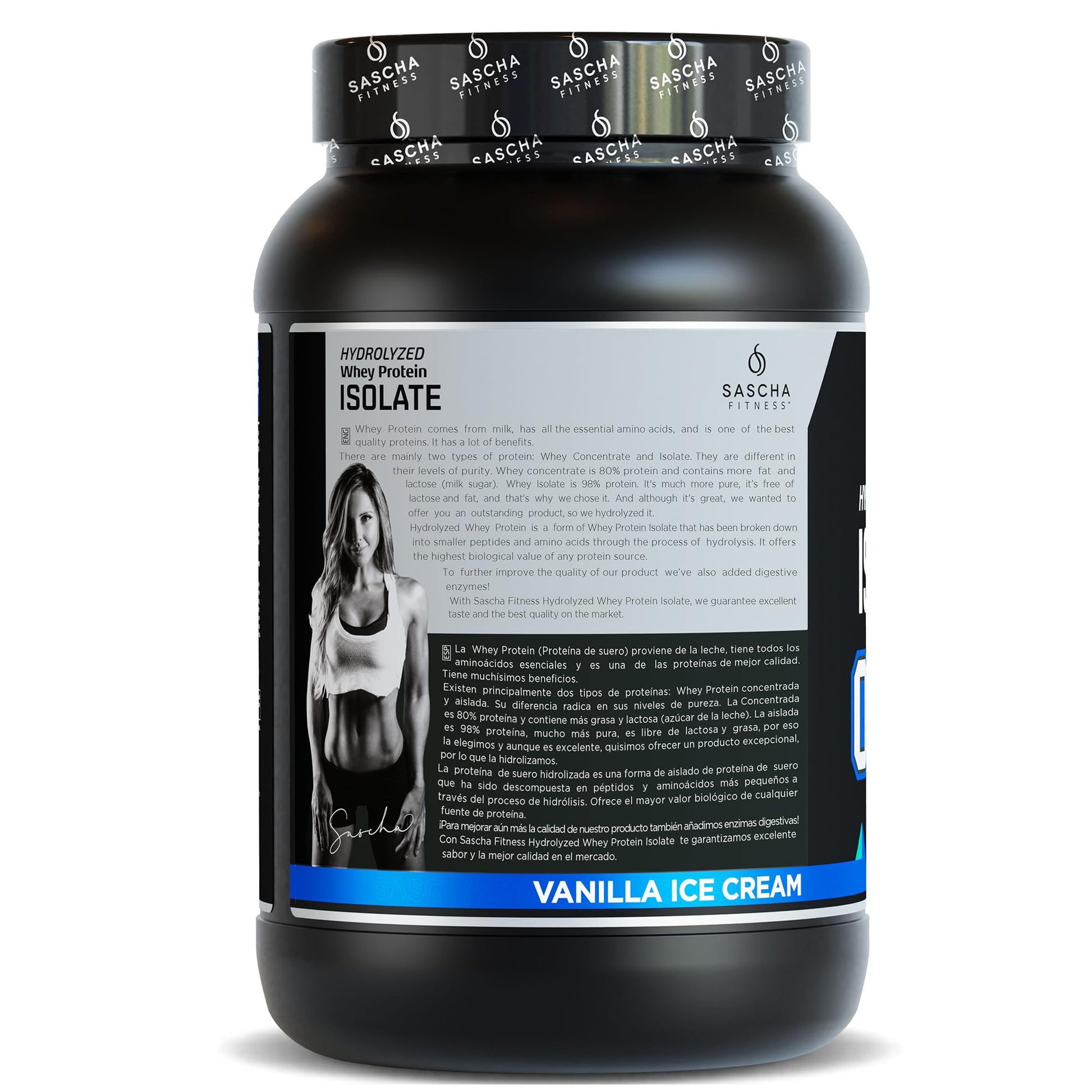 SASCHA FITNESS Hydrolyzed Whey Protein Isolate,100% Grass-Fed (2 Pounds, Vanilla) - Maple Wellness Supplements