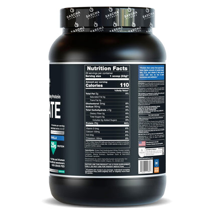 SASCHA FITNESS Hydrolyzed Whey Protein Isolate,100% Grass-Fed (2 Pounds, Vanilla) - Maple Wellness Supplements