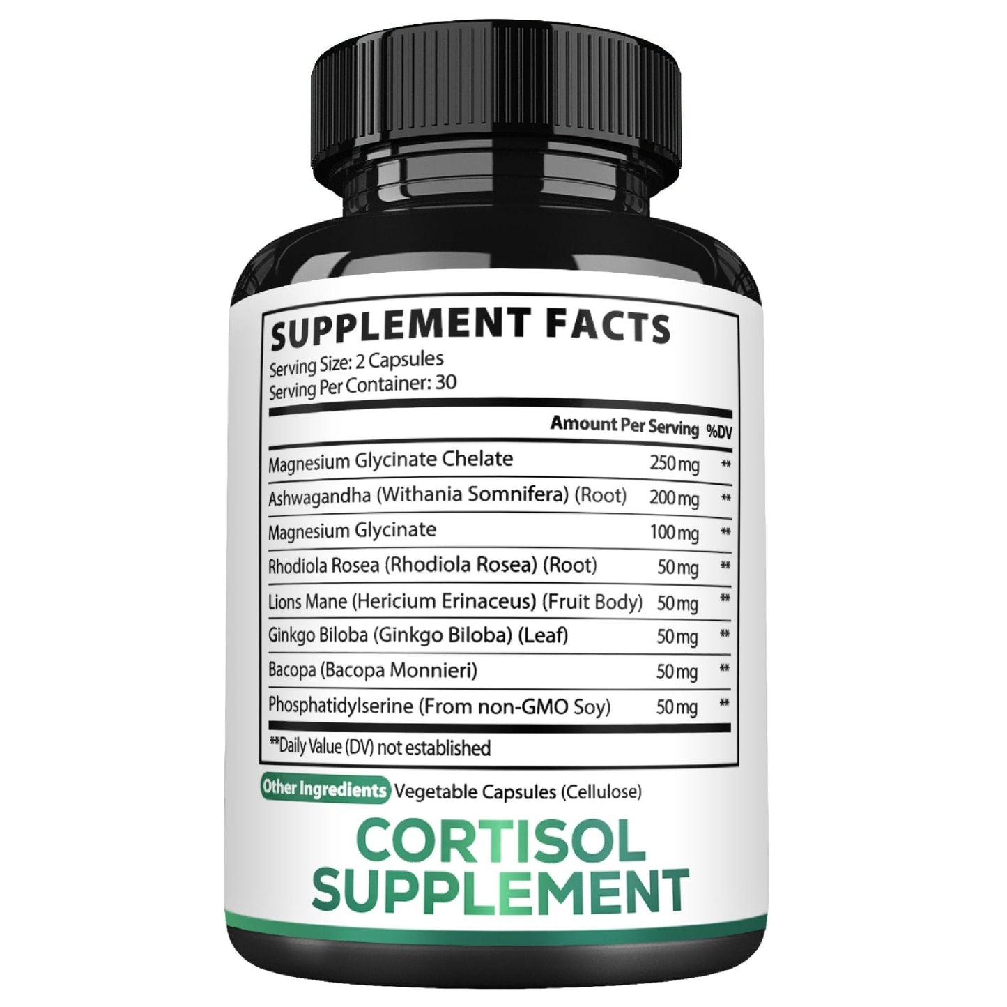Satoomi 8in1 Cortisol Manager with Magnesium Glycinate, Ashwagandha, Rhodiola Rosea, Lions Mane & More - Cortisol Reducer Supplement Men & Women - 60 Capsules - Maple Wellness Supplements