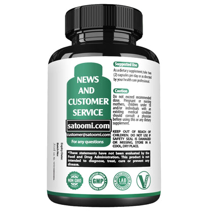 Satoomi 8in1 Cortisol Manager with Magnesium Glycinate, Ashwagandha, Rhodiola Rosea, Lions Mane & More - Cortisol Reducer Supplement Men & Women - 60 Capsules - Maple Wellness Supplements