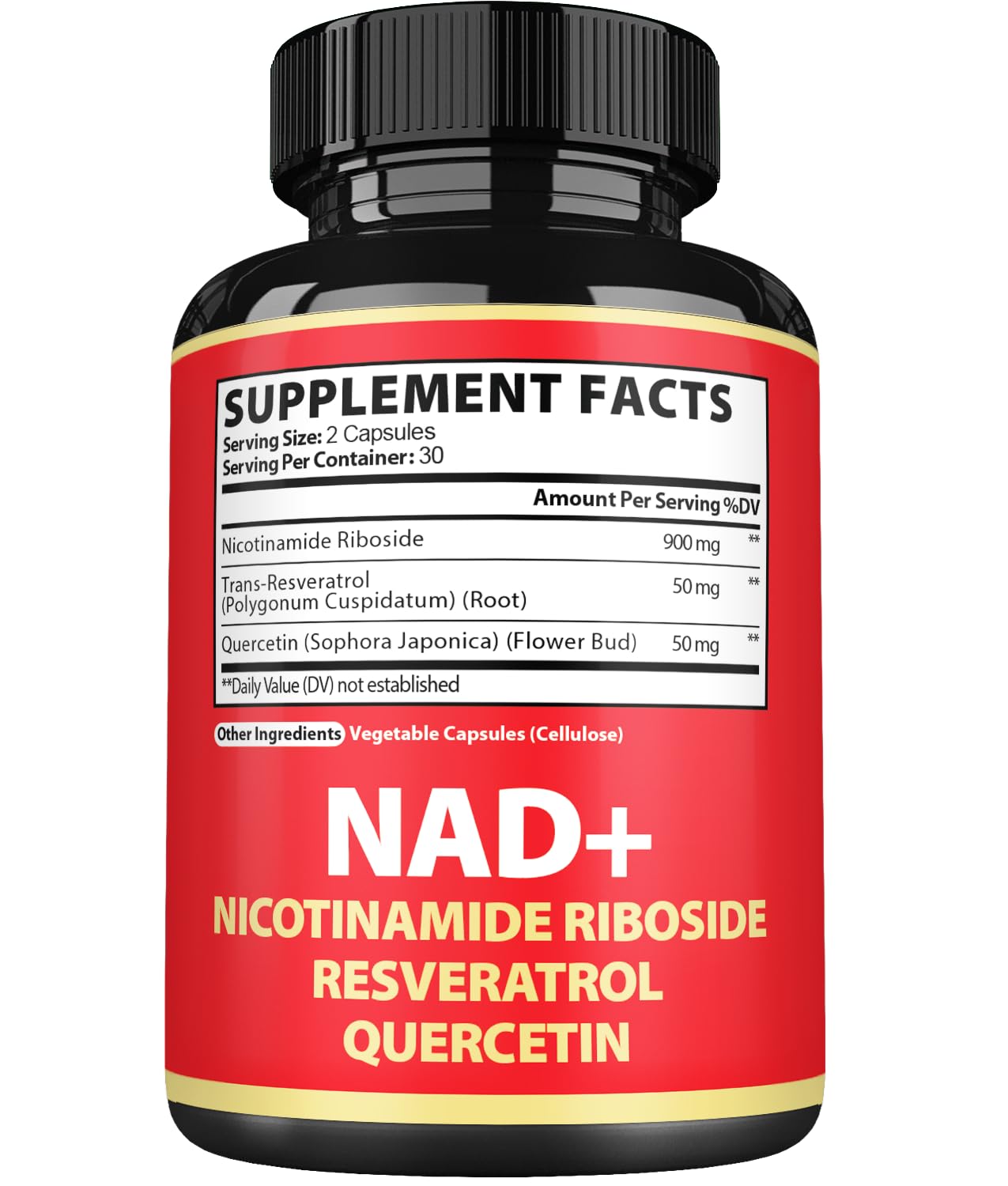 Satoomi NAD Supplement with Nicotinamide Riboside NR, Resveratrol, Quercetin - 60 Count - 30 Days - Maple Wellness Supplements