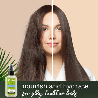SAUCE BEAUTY Guac Hair Gloss, 3 Fl Oz High Intensity Shine, Jojoba Oil, Green Tea Extract & Squalane to Smooth, Boost Shine & Control Frizz for Sleeker, Softer, More Manageable Hair, Vegan Formula - Maple Wellness Supplements