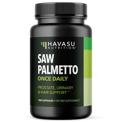 Saw Palmetto for Men Prostate Health Supplement to Promote Urinary Tract Function - 500mg Per Serving - 100 Count - DHT Blocker Hair Vitamin - Maple Wellness Supplements