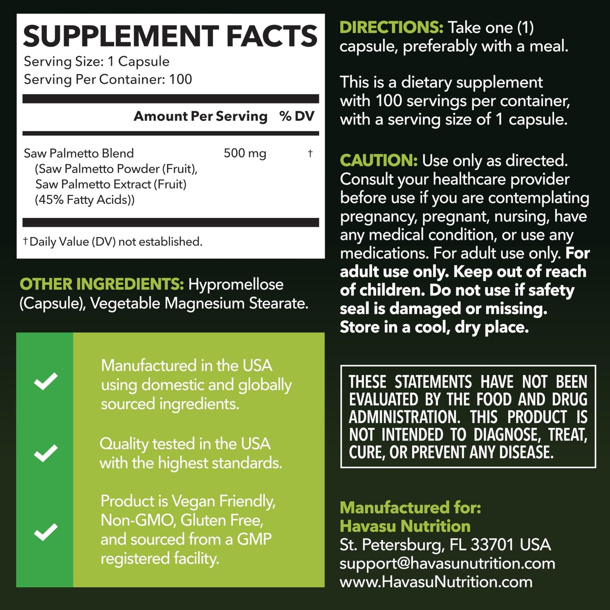 Saw Palmetto for Men Prostate Health Supplement to Promote Urinary Tract Function - 500mg Per Serving - 100 Count - DHT Blocker Hair Vitamin - Maple Wellness Supplements
