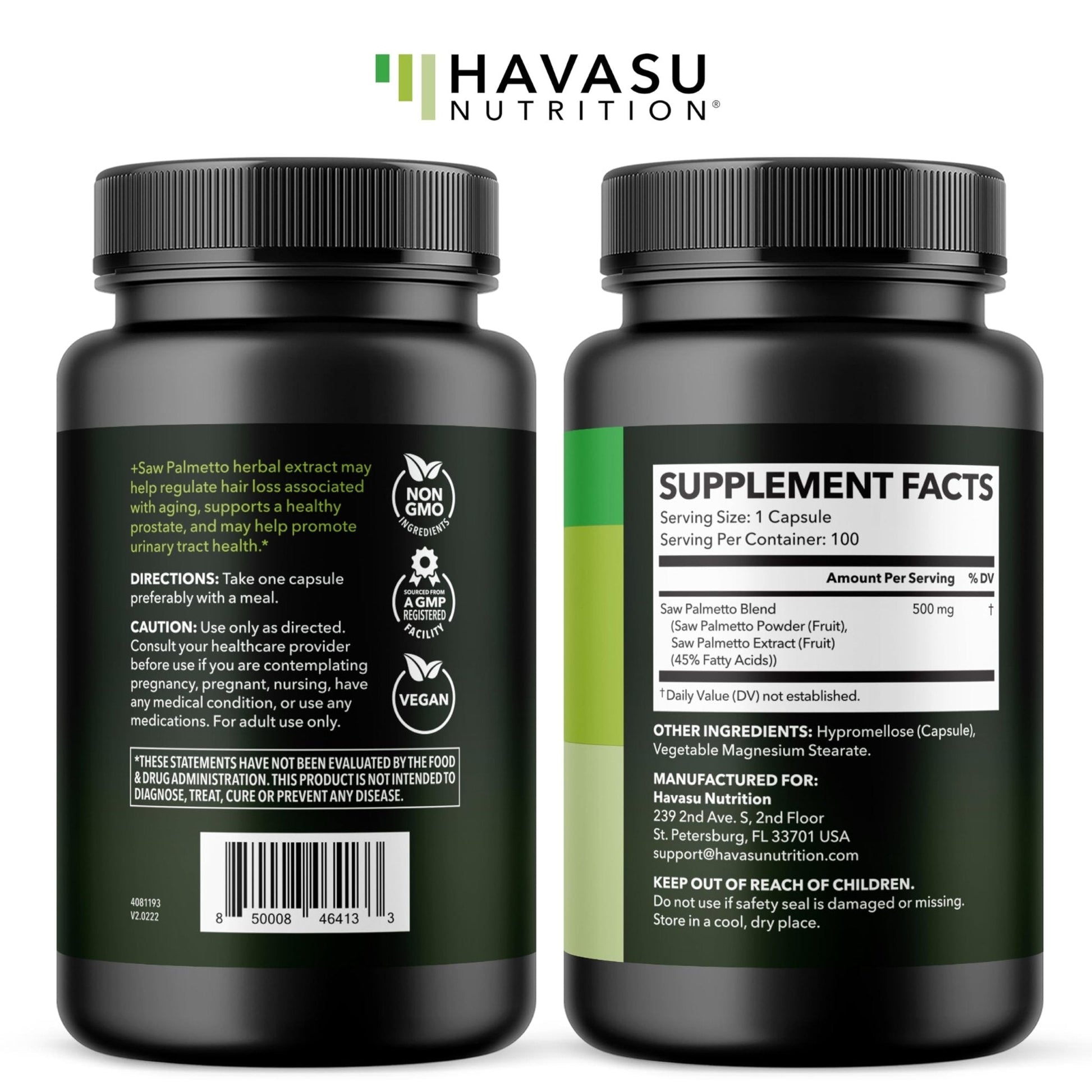 Saw Palmetto for Men Prostate Health Supplement to Promote Urinary Tract Function - 500mg Per Serving - 100 Count - DHT Blocker Hair Vitamin - Maple Wellness Supplements