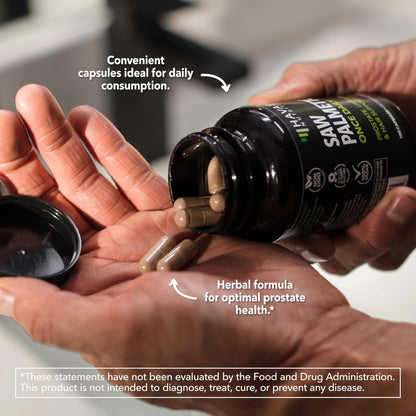 Saw Palmetto for Men Prostate Health Supplement to Promote Urinary Tract Function - 500mg Per Serving - 100 Count - DHT Blocker Hair Vitamin - Maple Wellness Supplements