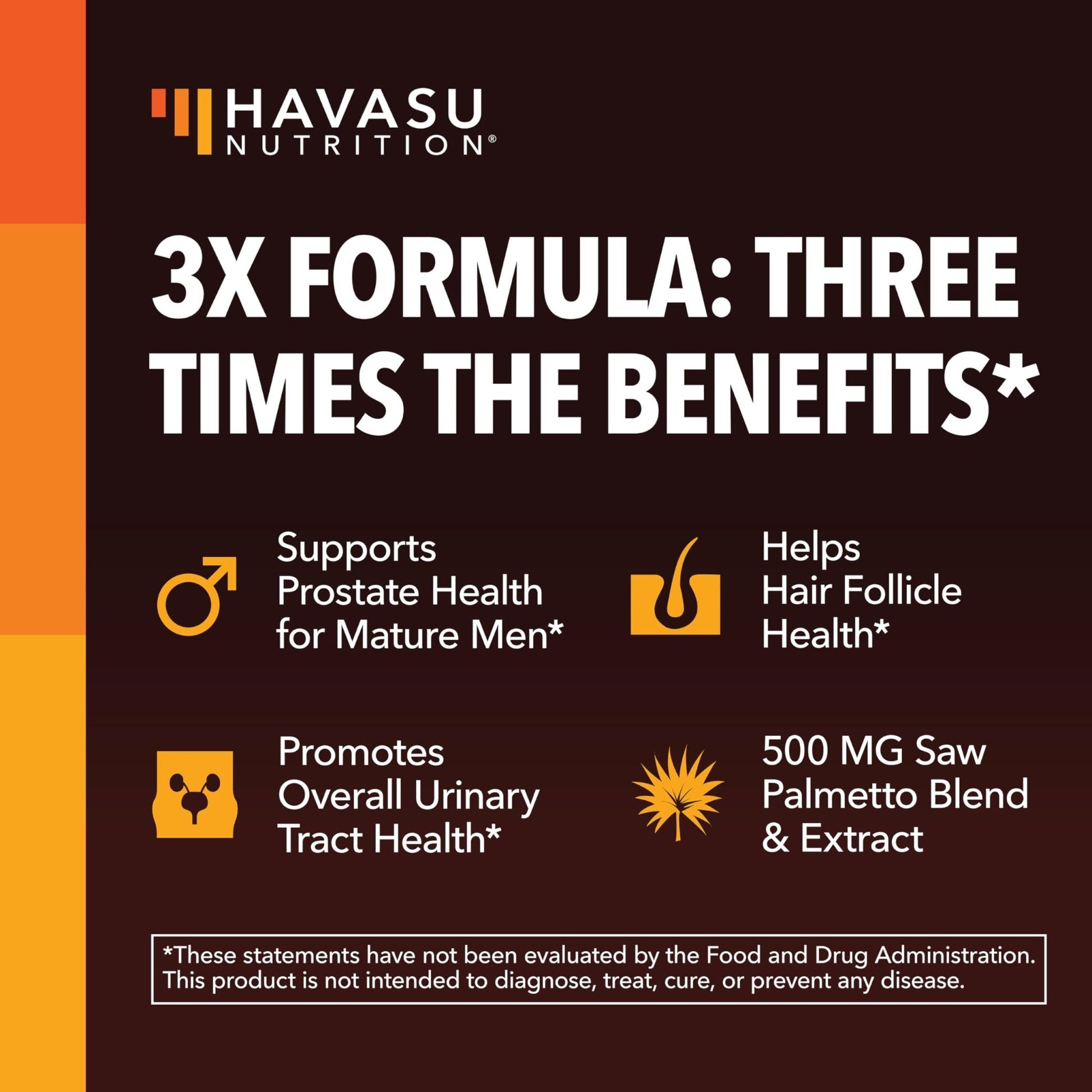 Saw Palmetto Supplement with Stinging Nettle and Pumpkin Seed Extract - Advanced 3X Formula - DHT Blocker Urinary Health and Prostate Support for Mens Health - Maple Wellness Supplements