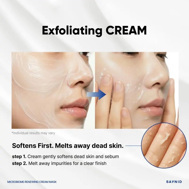 SAYNID MICROBIOME RENEWING CREAM MASK TRIAL KIT, Wash-off Cream, Soft Exfoliating Face Scrub Dead Skin Cells | 4.5g/0.15oz (3EA) - Maple Wellness Supplements