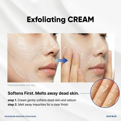 SAYNID MICROBIOME RENEWING CREAM MASK TRIAL KIT, Wash-off Cream, Soft Exfoliating Face Scrub Dead Skin Cells | 4.5g/0.15oz (3EA) - Maple Wellness Supplements