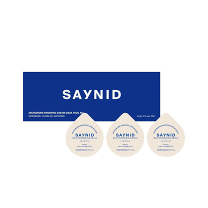 SAYNID MICROBIOME RENEWING CREAM MASK TRIAL KIT, Wash-off Cream, Soft Exfoliating Face Scrub Dead Skin Cells | 4.5g/0.15oz (3EA) - Maple Wellness Supplements