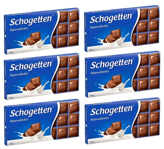 Schogetten German Alpine Milk Chocolate, 100G/3.5Oz (Pack of 6) - Maple Wellness Supplements
