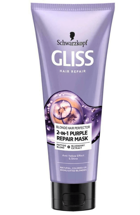 Schwarzkopf Gliss Hair Repair Purple Mask for Blonde and Bleached Hair 200Ml - Maple Wellness Supplements