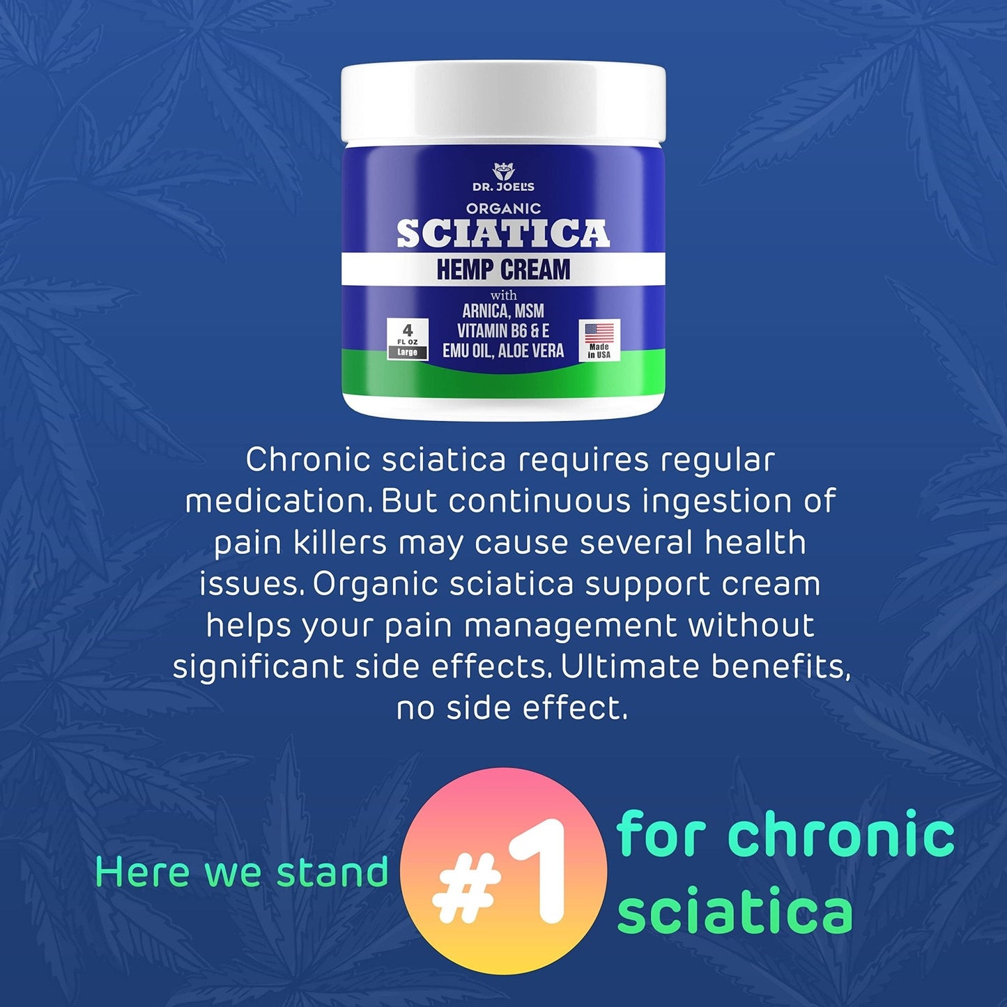 Sciatica Cream - Premium Sciatica Cream - Fast Absorption & Maximum Relief - 4 oz Large Value Pack - Made in The USA - Maple Wellness Supplements