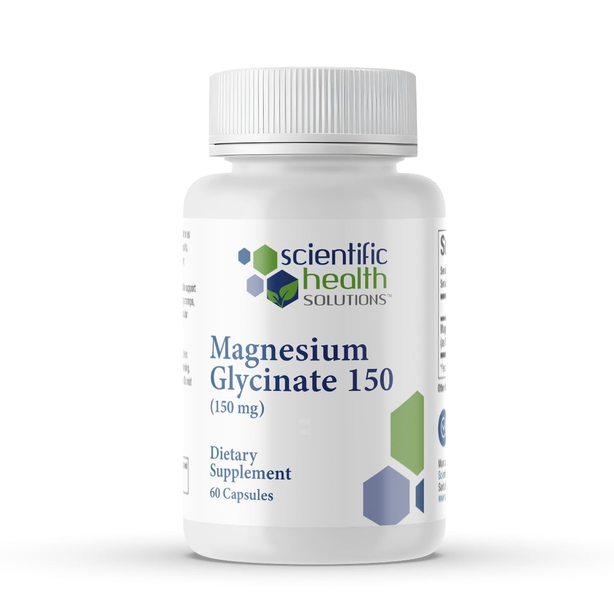 Scientific Health Solutions Magnesium Glycinate 150 mg – High‑Absorption Magnesium for Heart, Bone & Muscle Health – Supports Leg Cramps & Cardiovascular Function – Gentle on Stomach, Vegan, 60 Count - Maple Wellness Supplements