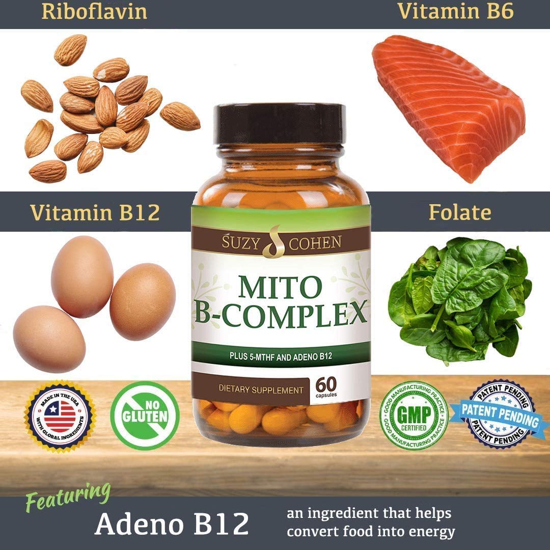 Script Essentials Suzy Cohen, Mito B Complex Dietary Supplement, 5-MTHF, Adeno B12, Methylation Support, Supports Healthy Nervous System - Maple Wellness Supplements