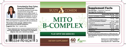 Script Essentials Suzy Cohen, Mito B Complex Dietary Supplement, 5-MTHF, Adeno B12, Methylation Support, Supports Healthy Nervous System - Maple Wellness Supplements