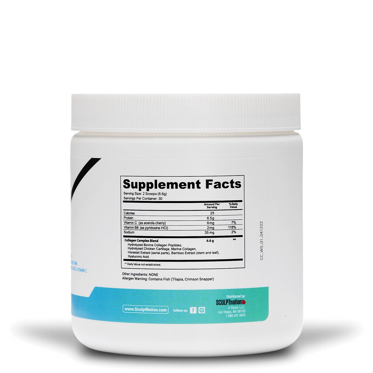 Sculpt Nation by V Shred Collagen Peptides Powder - Types I, II, and III Collagen Plus - Maple Wellness Supplements