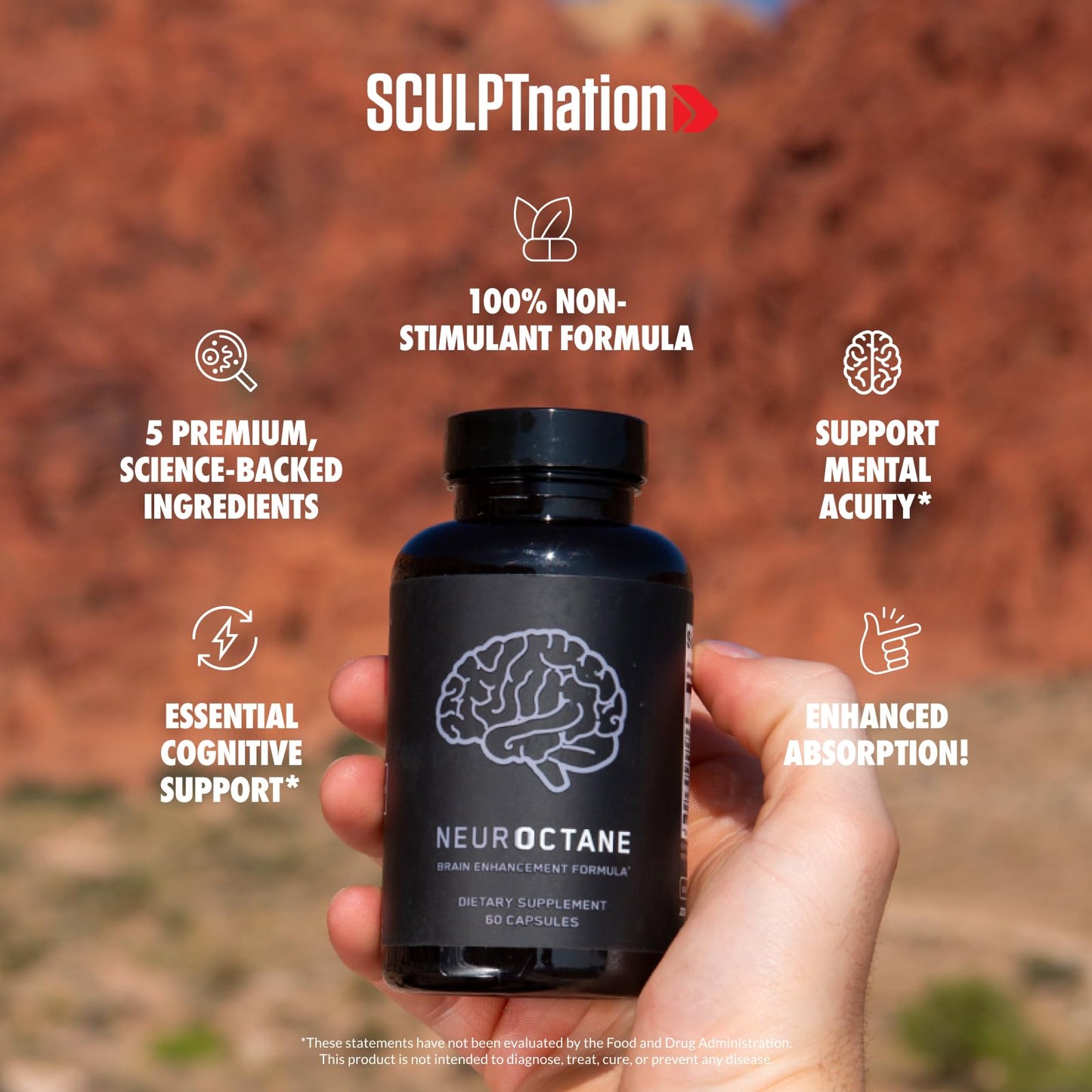 Sculpt Nation by V Shred Neuroctane Nootropic Brain Supplement for Concentration - Maple Wellness Supplements