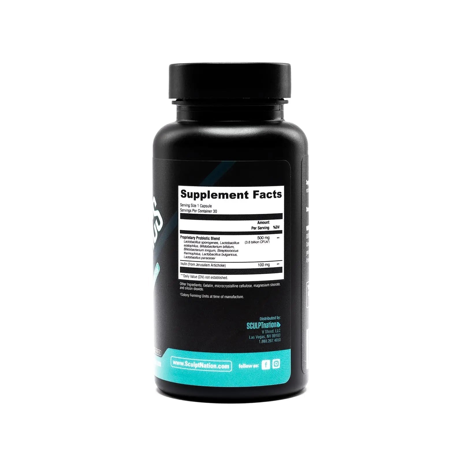 Sculpt Nation by V Shred Premium Probiotics - Digestive & Gut Health Support - Helps with Occasional Constipation, Gas and Bloating - 30-Day Supply - Maple Wellness Supplements