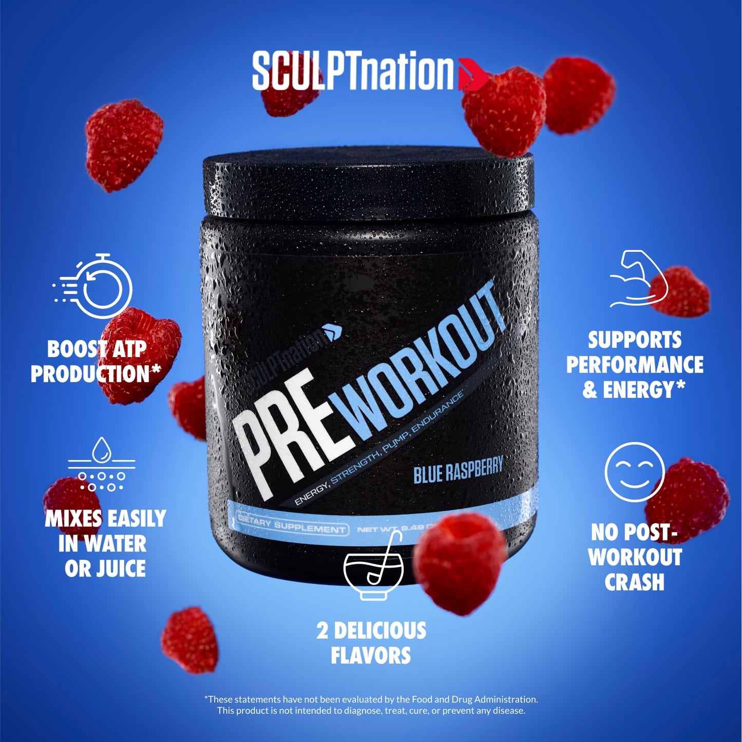 Sculpt Nation by V Shred PreWorkout - Premium Pre Workout Powder with Amino Acids - Maple Wellness Supplements
