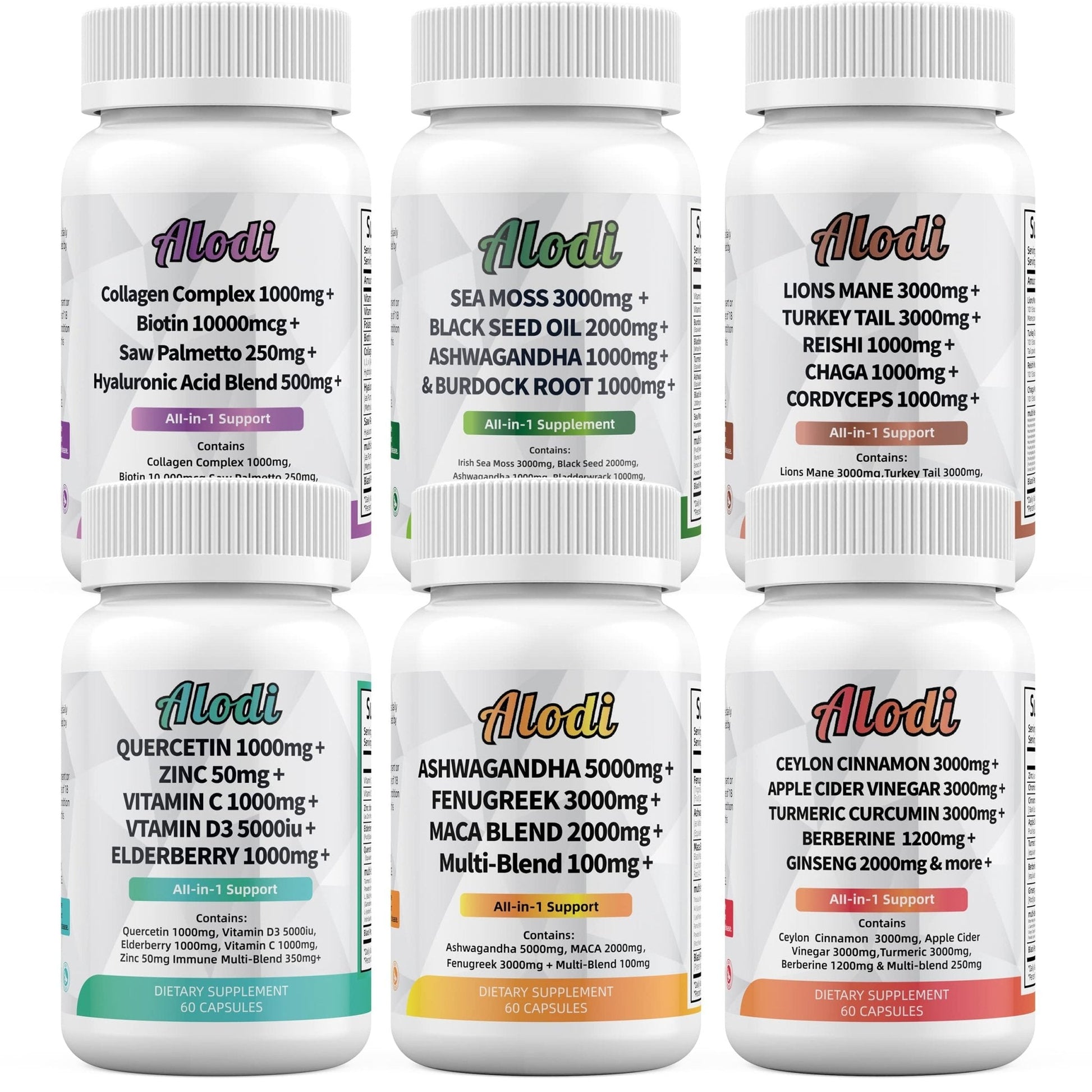 Sea Moss 3000mg Black Seed Oil 2000mg Ashwagandha 1000mg Turmeric 1000mg - Maple Wellness Supplements