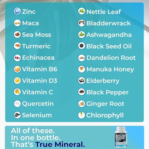 Sea Moss 3000mg Maca 1000mg Black Seed Oil 2000mg Ashwagandha 1000mg Bladderw - Maple Wellness Supplements