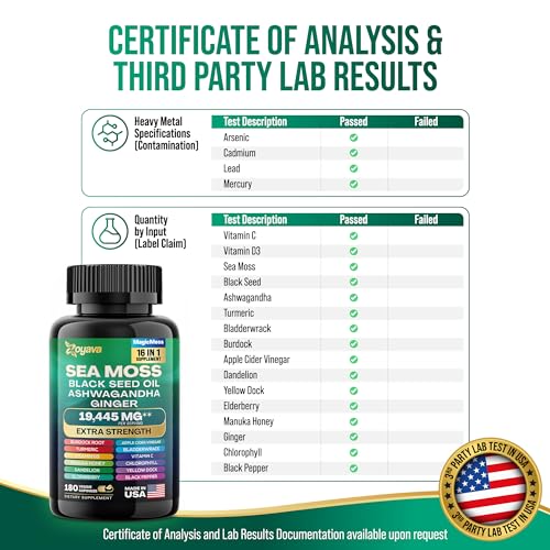 Sea Moss 7000mg Black Seed Oil 4000mg Ashwagandha 2000mg Turmeric 2000mg - Maple Wellness Supplements