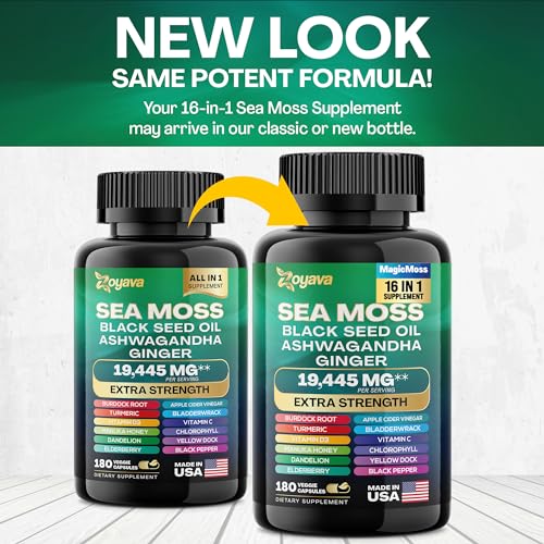 Sea Moss 7000mg Black Seed Oil 4000mg Ashwagandha 2000mg Turmeric 2000mg - Maple Wellness Supplements