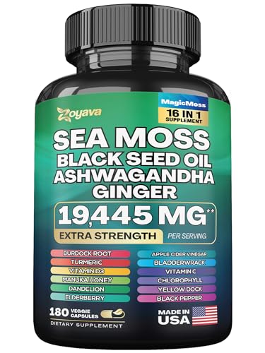 Sea Moss 7000mg Black Seed Oil 4000mg Ashwagandha 2000mg Turmeric 2000mg - Maple Wellness Supplements