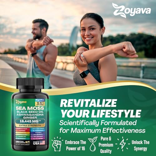 Sea Moss 7000mg Black Seed Oil 4000mg Ashwagandha 2000mg Turmeric 2000mg - Maple Wellness Supplements