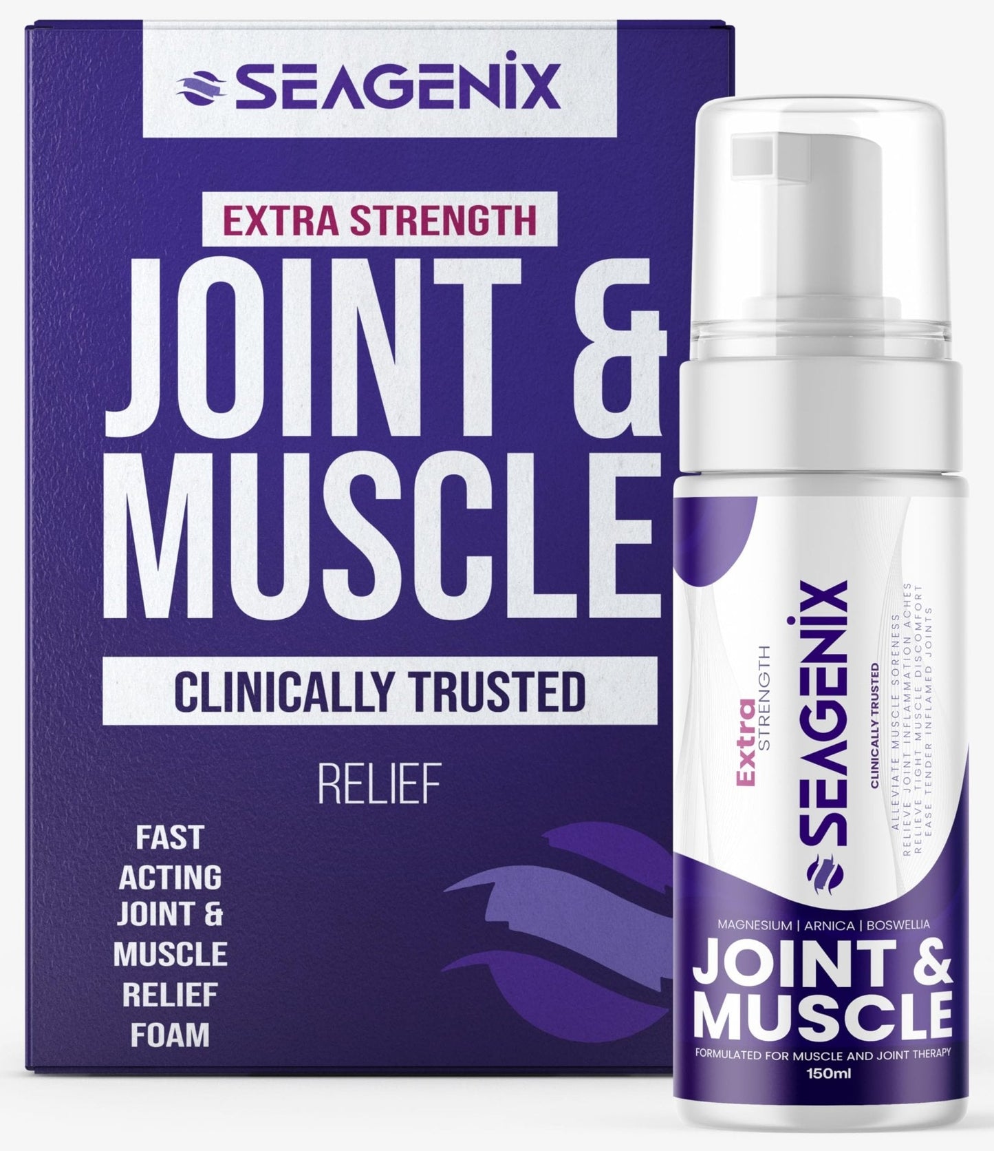 Seagenix Extra Strength Muscle + Joint Foam - Magnesium | Boswellia | Arnica | Formula - Joint and Muscle Relief – Ease Inflamed Joints and Muscles - All Natural – Joints + Muscle Relief - Maple Wellness Supplements