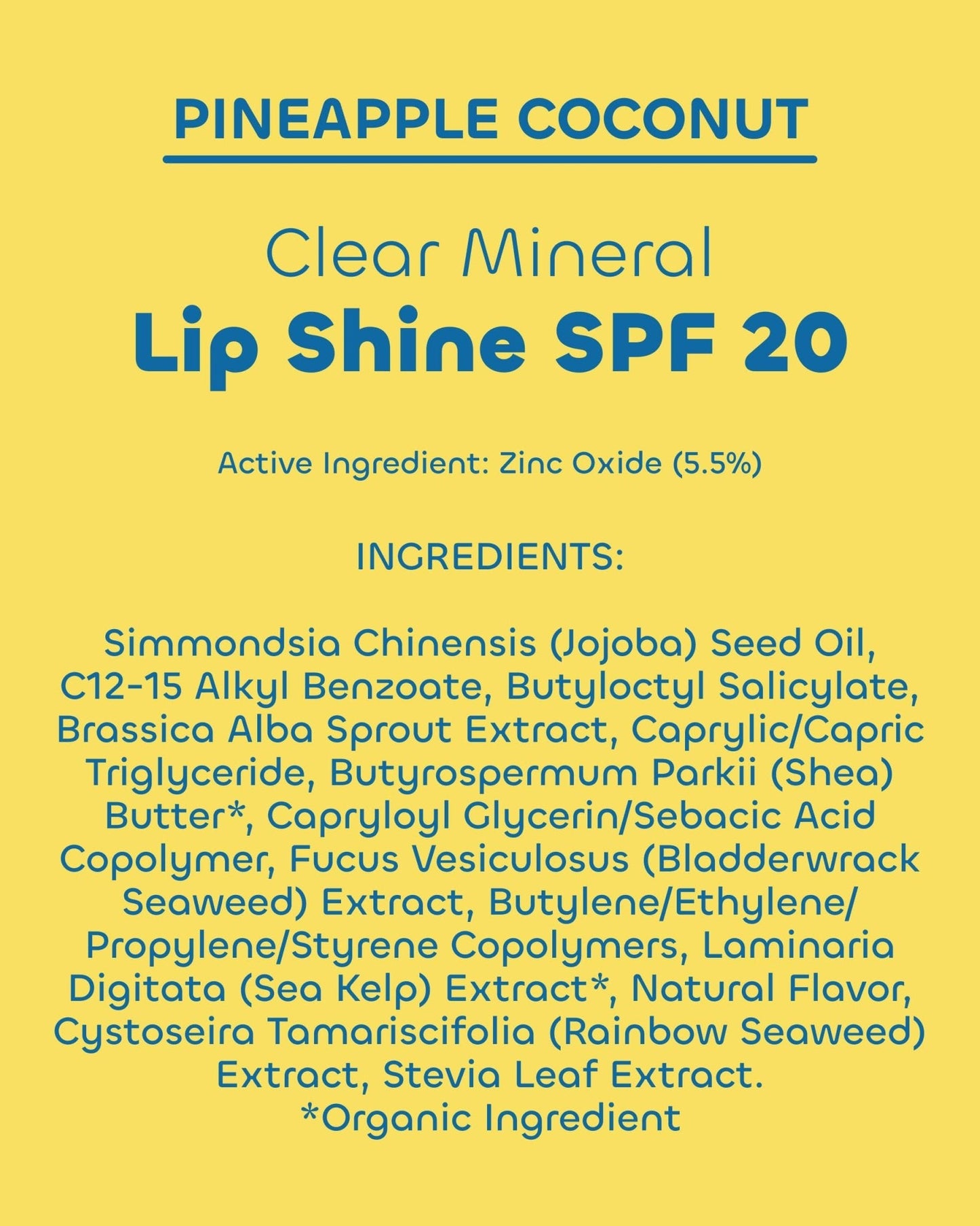 Seaweed Bath Co. Hydrating Clear Mineral Lip Shine - SPF 20 Sunscreen Zinc Oxide Lip Balm - Nourishing Care to Hydrate & Protect Dry - Maple Wellness Supplements