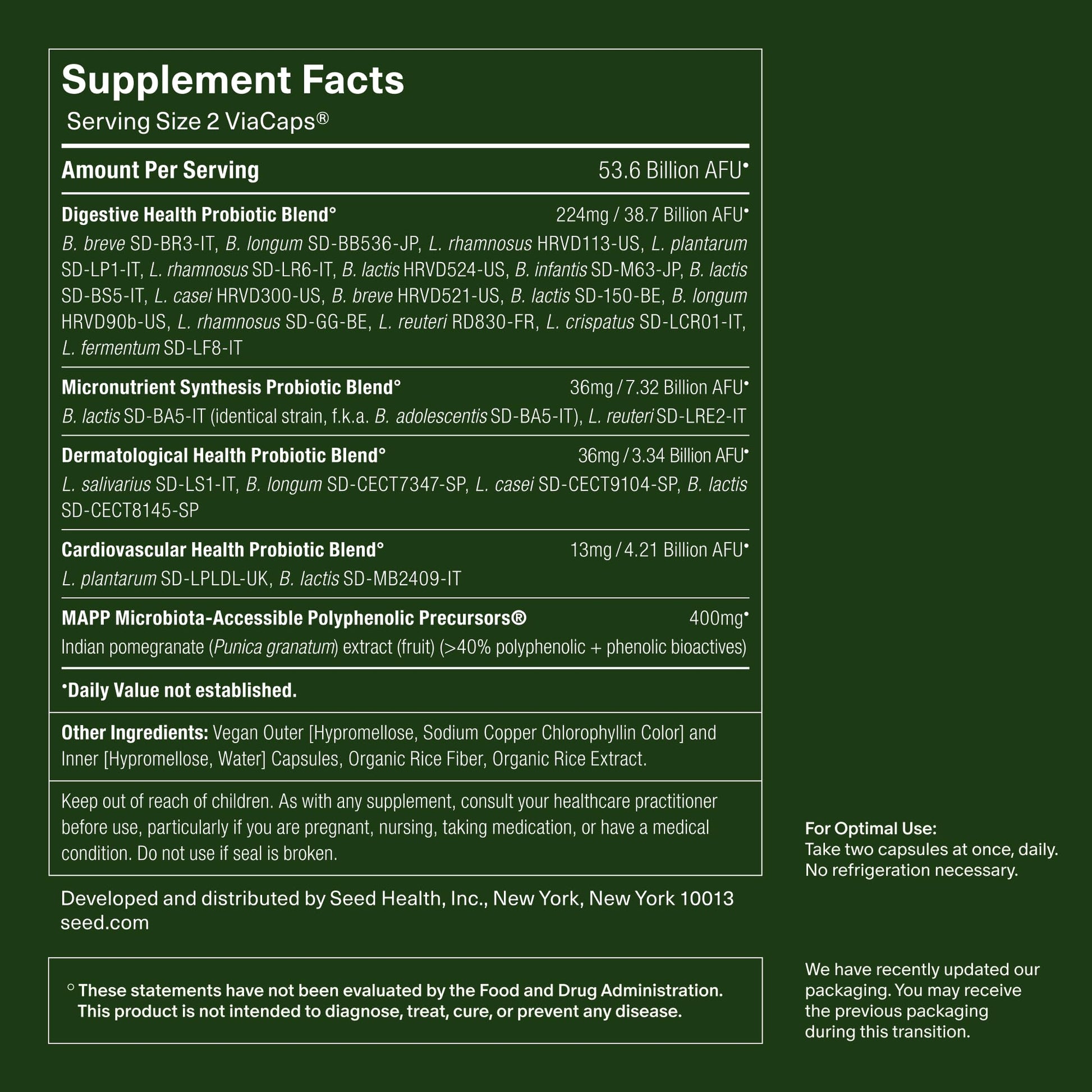 Seed DS-01 Daily Synbiotic - Prebiotic and Probiotic for Women & Men - Digestive Health, Gut Health, Immune Support, Bloating & Constipation Relief - Vegan & Shelf-Stable - 30-Day Starter (60ct) - Maple Wellness Supplements