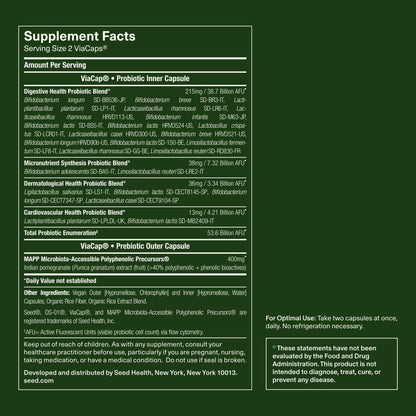 Seed DS-01 Daily Synbiotic - Prebiotic and Probiotic for Women & Men - Digestive Health, Gut Health, Immune Support, Bloating & Constipation Relief - Vegan & Shelf-Stable - 60 Capsules (30-Day Supply) - Maple Wellness Supplements