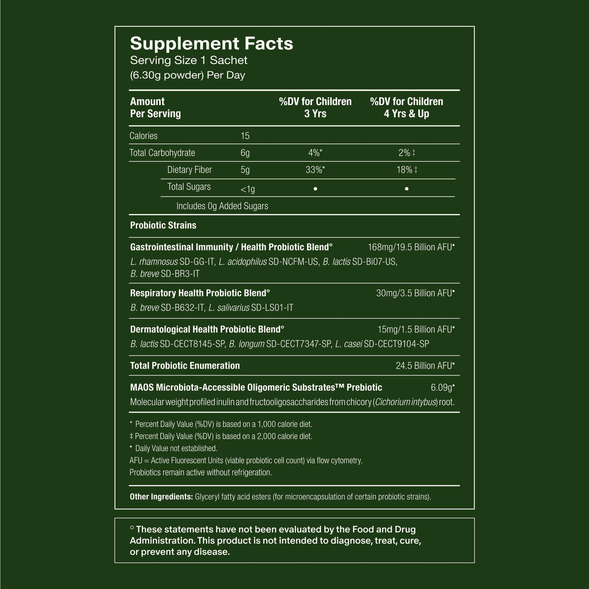 Seed PDS-08 Pediatric Daily Synbiotic - Fiber-Based Prebiotic & Probiotic for Kids - Digestive Health, Regularity, Constipation Relief - Ages 3-17 - Vegan and Shelf-Stable - 30 Sachets (30-Day Supply) - Maple Wellness Supplements