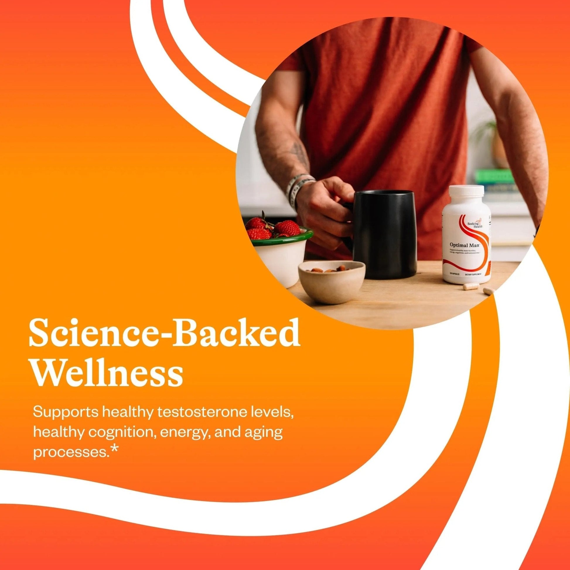 Seeking Health Optimal Man - Multivitamin Supplement with Zinc, Active Folate, & Alpha-Lipoic Acid - Multivitamin Supports Energy & Brain Health - Support Healthy Aging - Maple Wellness Supplements